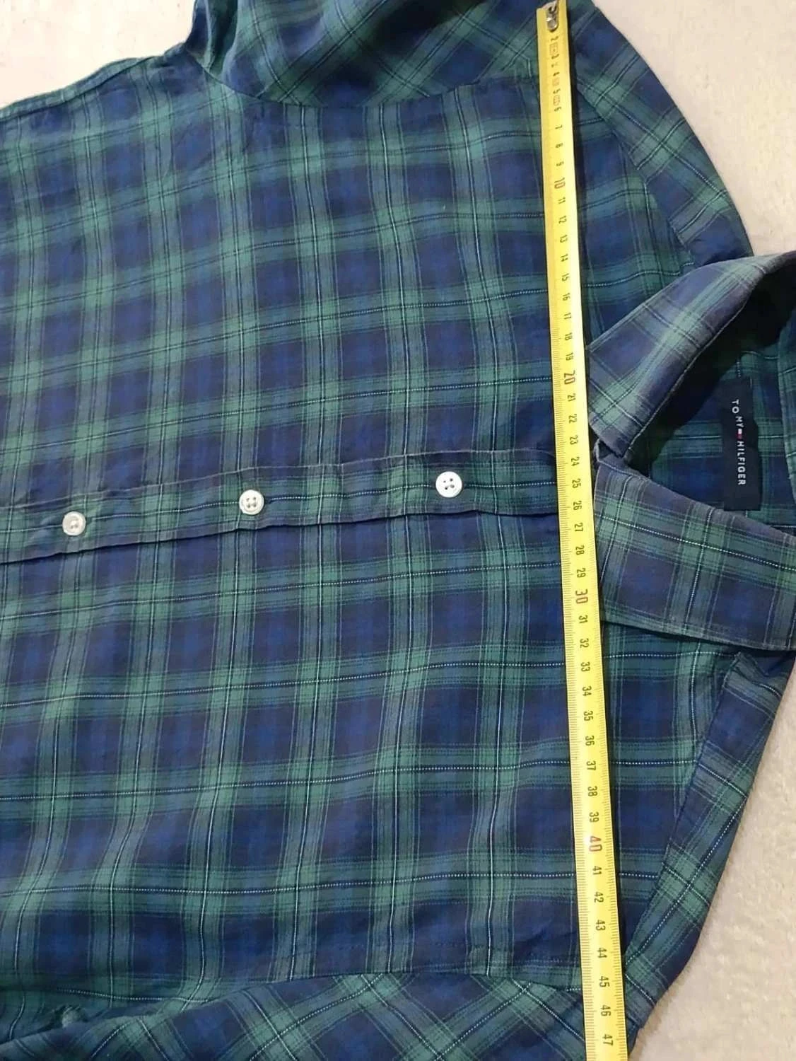 Tommy Hilfiger blauw geruite overhemd groen Slim Fit Stretch Maat 15½ 34-35 – photo 12